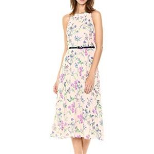 Tommy Hilfiger l Floral Belted Halter Midi Dress
